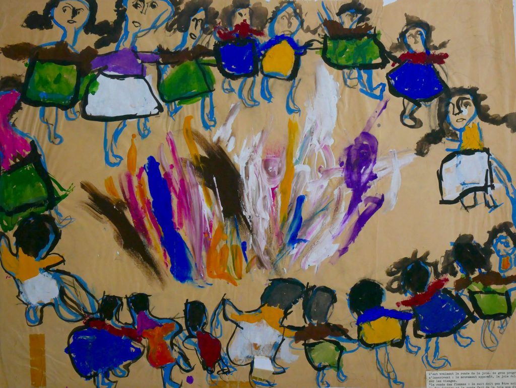 la ronde des flammes, dessin d'enfant de l'association Germaine Tortel
